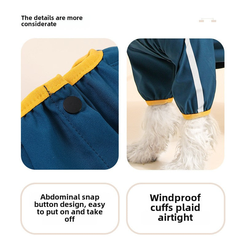 Plus size dog raincoat pet clothes sweatshirt warm windproof raincoat pet assault clothing pet supplies