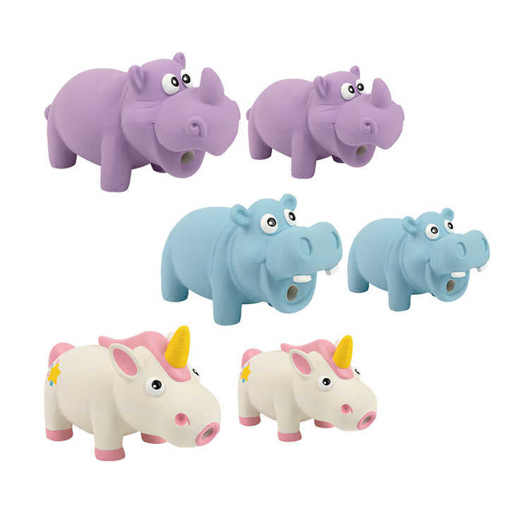 Dog Sound Toy Hippo Shape Teddy French Bulldog Teeth Cleaning Latex Durable Chew Pet Dog Toy