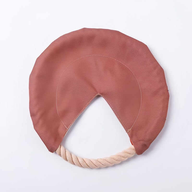 Interactive Dog Frisbee Toy Bite Resistant Cotton Rope Flying Disc for Outdoor Fetch Training and Teeth Cleaning Pizza Shaped Pet Toy