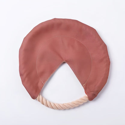 Interactive Dog Frisbee Toy Bite Resistant Cotton Rope Flying Disc for Outdoor Fetch Training and Teeth Cleaning Pizza Shaped Pet Toy