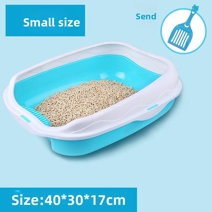 Semi-Enclosed Large Cat Litter Box Detachable Tray Plus Cat Toilet