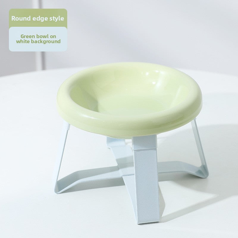 Premium Ceramic Cat Food Bowl Flying Saucer Shape Ergonomic Neck Support Dish for Healthy Eating Anti Choke and Digestive Aid Pet Supplies