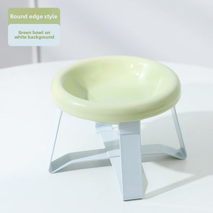 Premium Ceramic Cat Food Bowl Flying Saucer Shape Ergonomic Neck Support Dish for Healthy Eating Anti Choke and Digestive Aid Pet Supplies