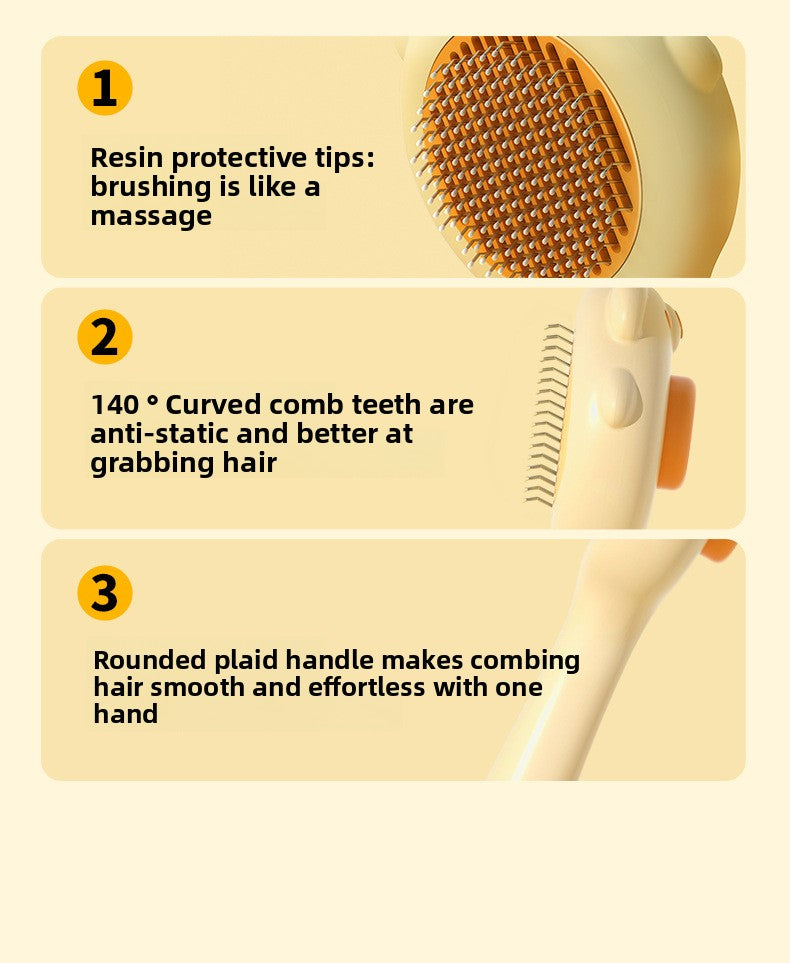 One-Click Hair Removal Comb for Cats Dogs Knot-Free Massage Tool