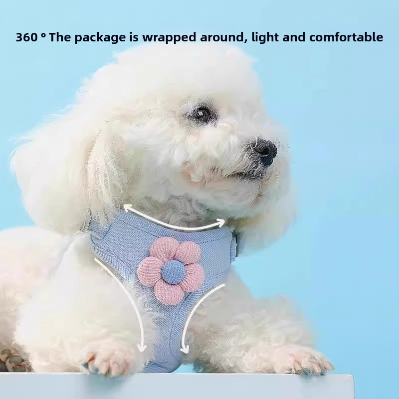 Small Dog Outdoor Walking Leash Vest Style Chest Harness for Teddy Bichon Pomeranian