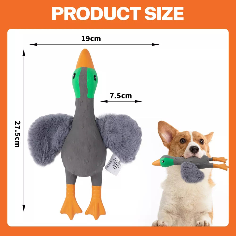Fun Sound Latex Dog Chew Toy for Stress Relief Wild Duck Seagull Yellow Options