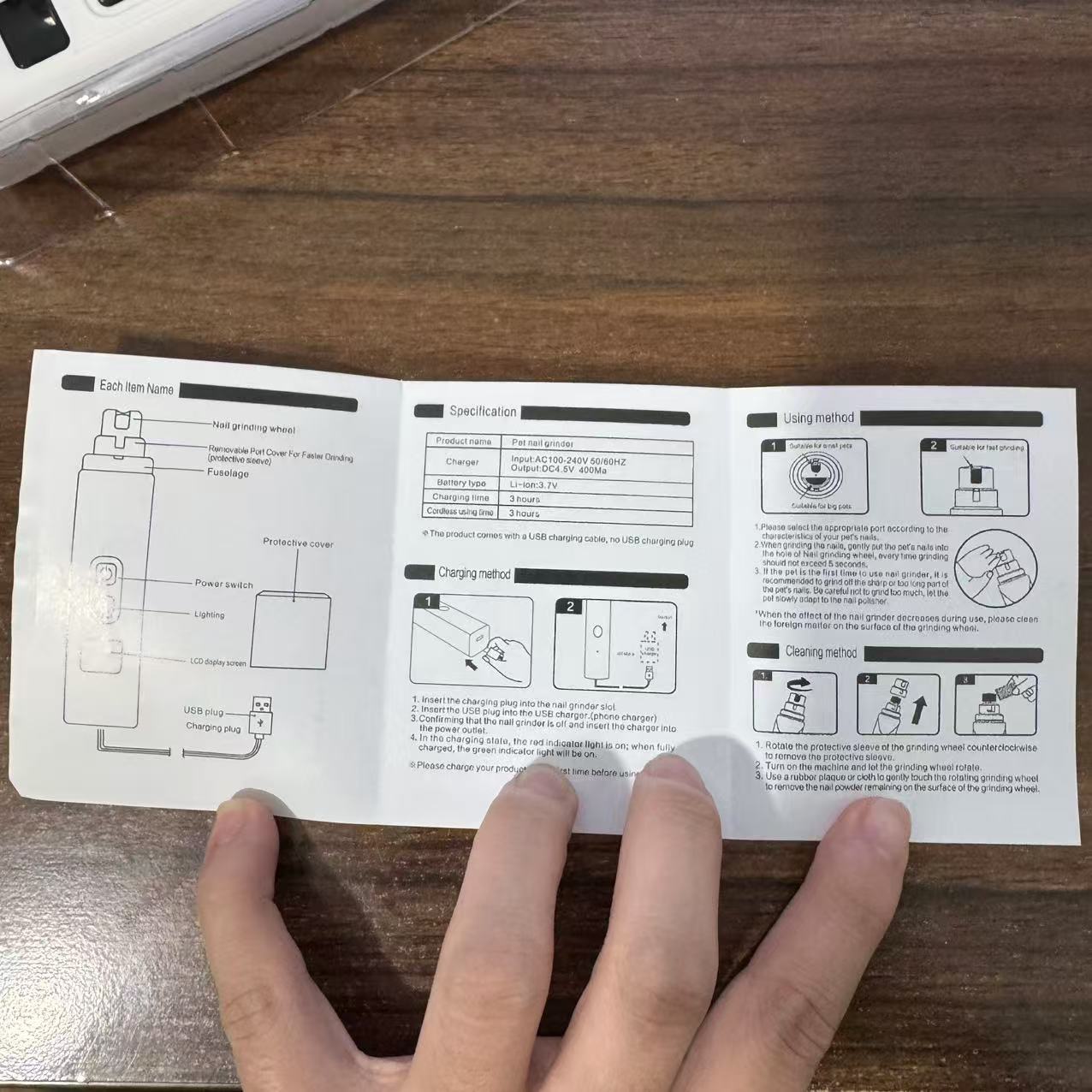 Pet Nail Grinder Clipper with Light for Dogs Cats