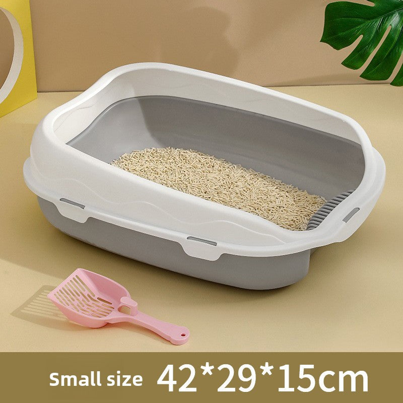 Semi-Enclosed Large Cat Litter Box Detachable Tray Plus Cat Toilet