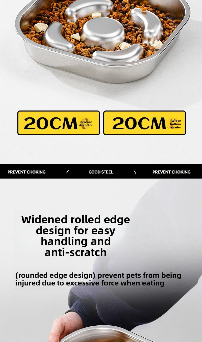 Stainless Steel Slow Feed Pet Bowl