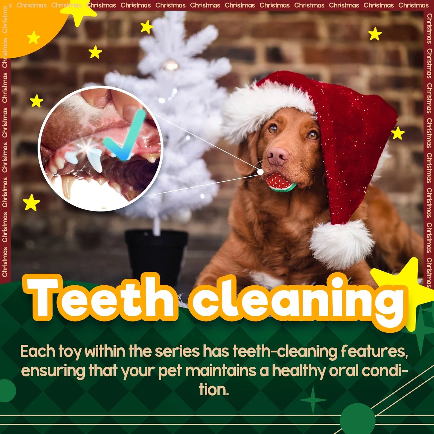 Multiple Christmas Pet Toys Pinecone Treat Dispenser Dog Chew Toy Teaser Wand Pet Bed Set