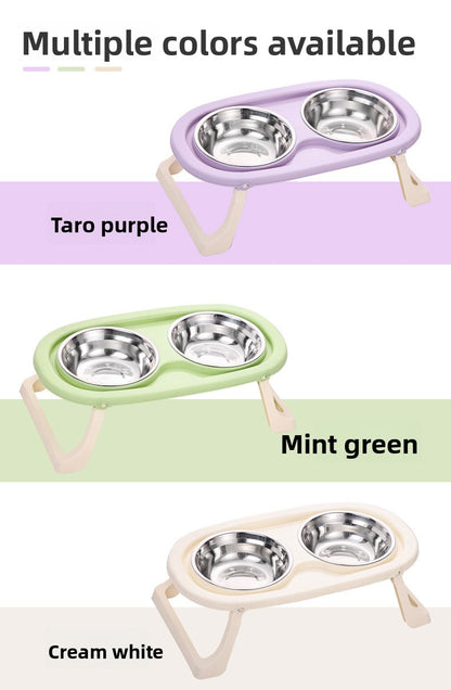 High Legged Foldable Dog Bowl Large Capacity Anti-Tip Slow Feeder Bowl Waterproof Pet Bowl for Dogs Cats Outdoor Indoor Use Easy Carry Travel Bowl