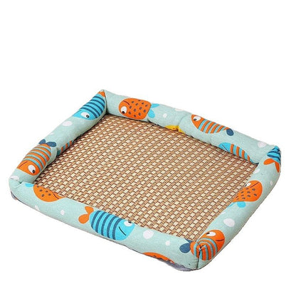 Pet Cooling Mat Nest Summer Linen High Temperature Heat-Resistant Dog Nest Rattan Woven Mat Square Cooling Nest All-Season Universal Cooling Mat Wholesale