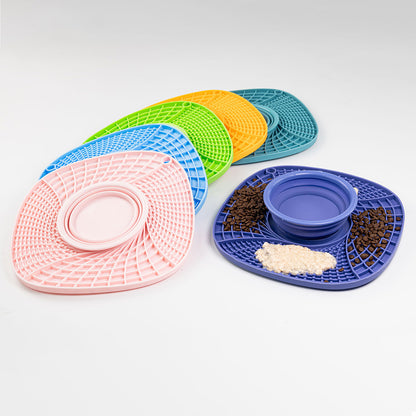 Premium Silicone Slow Feeder Bowl for Dogs and Cats Anti Choke Anti Spill Food Mat with Non Slip Bottom for Messy Eaters
