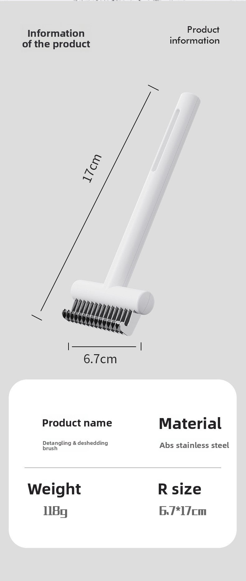 Stainless Steel Thinning Comb for Cat Dog Universal Hair Removal Detangling