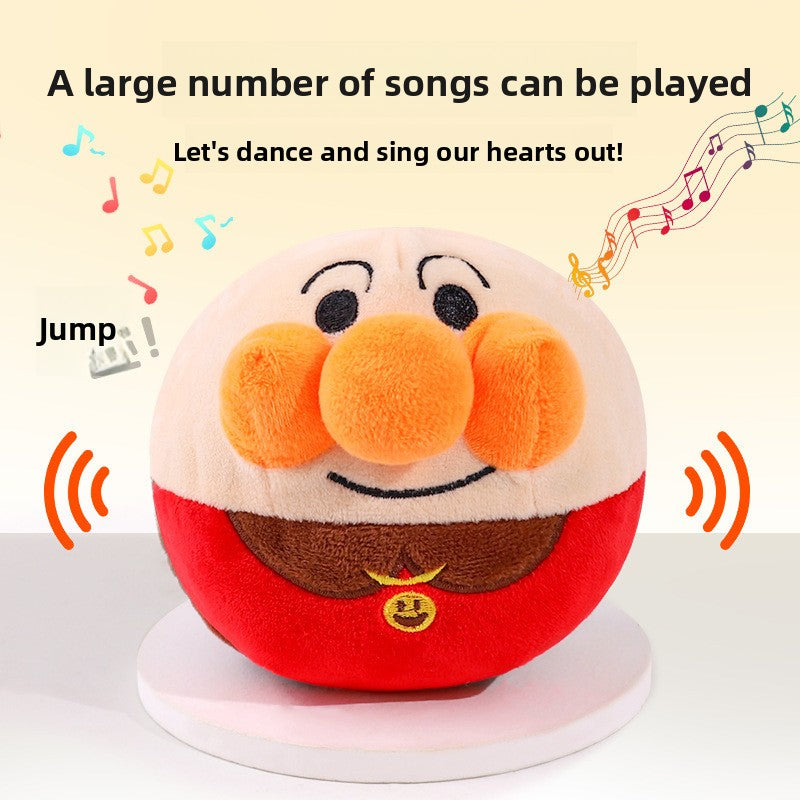 Plush Electric Jumping Ball Dog Toy Self Entertainment Sound for Puppy Teething Durable Corgi Chew