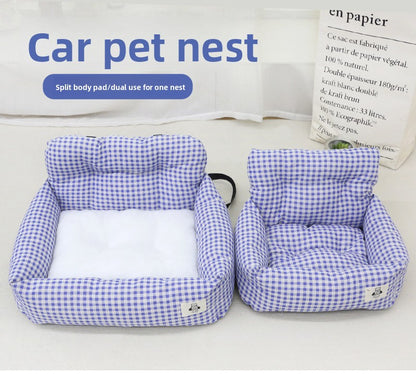 Heavy Duty Waterproof Dog Car Seat Cover Non Slip Pet Bed Mat with Safety Belt for Cars Trucks and SUVs Washable Travel Cushion for Dogs and Cats
