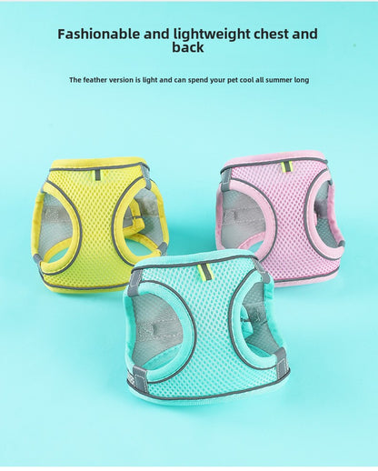 Pet Reflective Chest Back Harness Dog Cat Leash