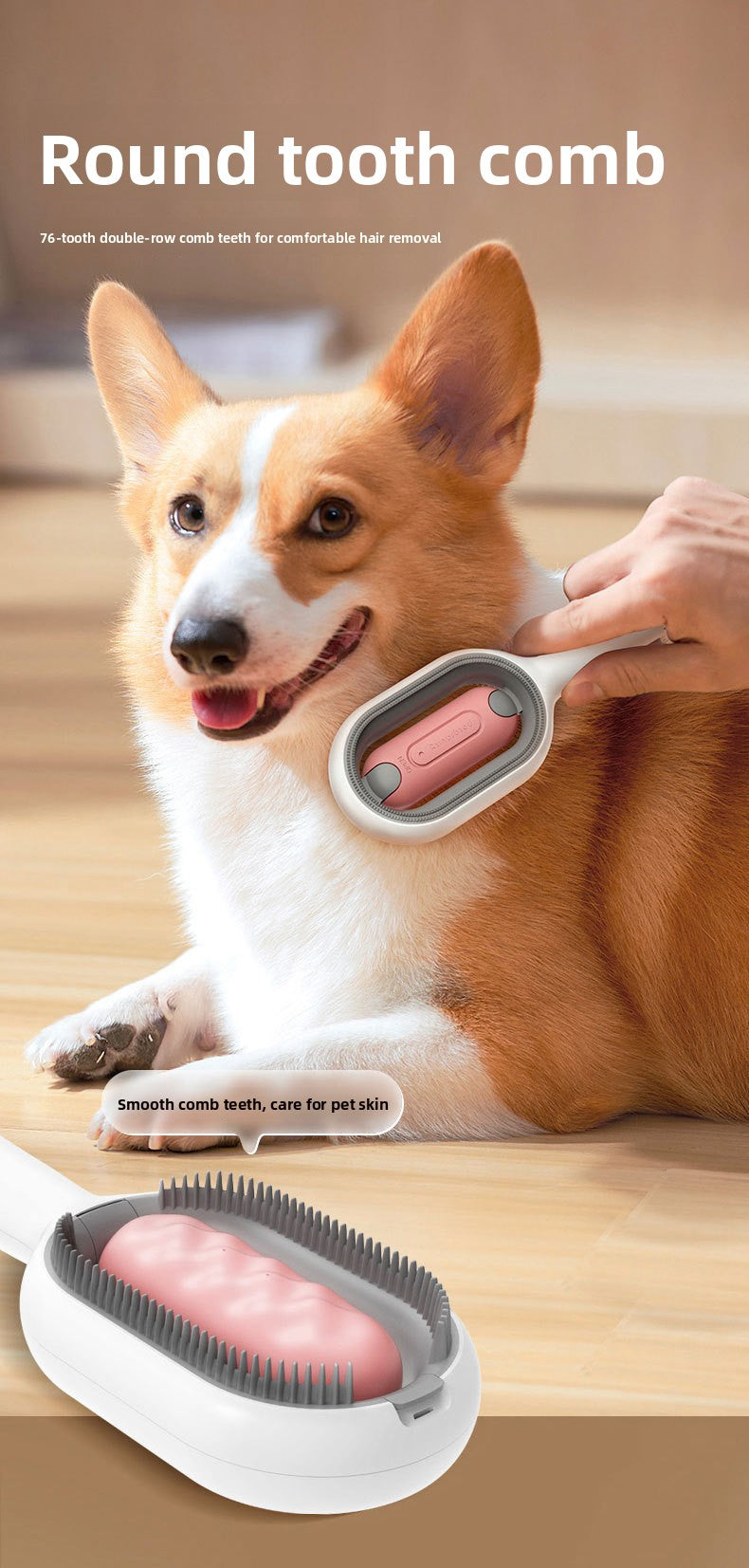 Reusable Pet Hair Removal Comb with No Wash Sticky Wipes Cat Dog Grooming Brush for Shedding Control and Furniture Carpet Clothes Fur Cleaning