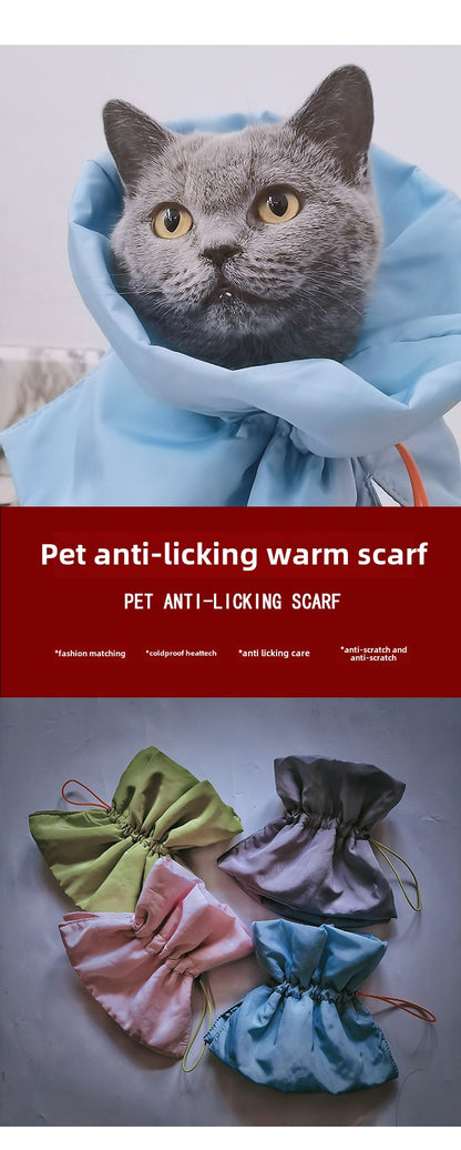 Pet Warm Waterproof Scarf for Cats Neutered Post-surgery Anti-licking Elizabeth Collar Pet Supplies