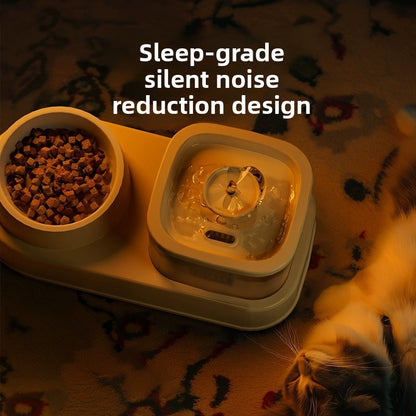 Anti Tip Electric Water Dispenser Cat Bowl with Large Capacity Integrated Circulating Food Water Fountain