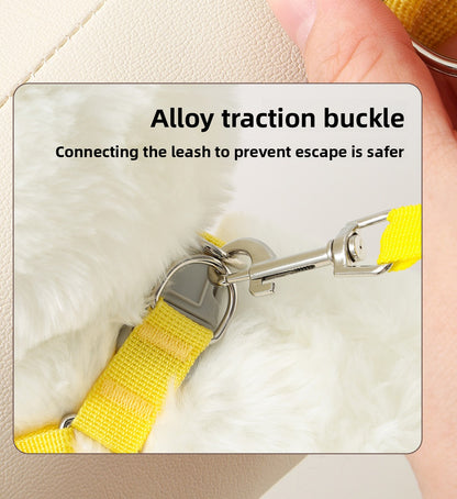 Big Eyes Cute Dog Harness and Leash Set Anti Escape Reflective Adjustable Chest Strap for Small Dogs Outdoor Travel Walking