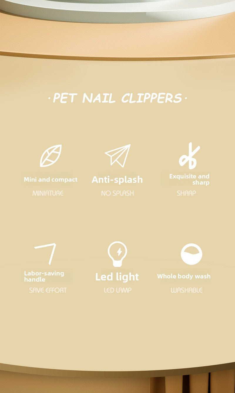 New Pet Nail Clippers with LED Light for Blood Line Observation, Dog Nail Clippers for Beginners, Pet Supplies