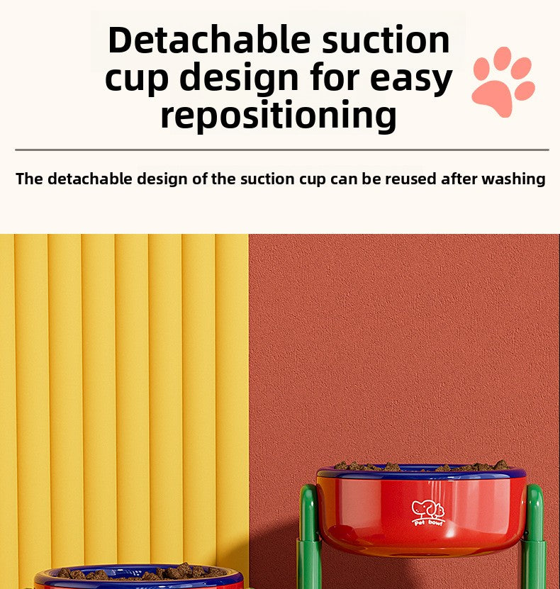 Adjustable Height Dog Food Bowl Elevated Anti Spill Pet Bowl Slanted Stand Feeder for Neck Health Large Medium Small Dogs Cats