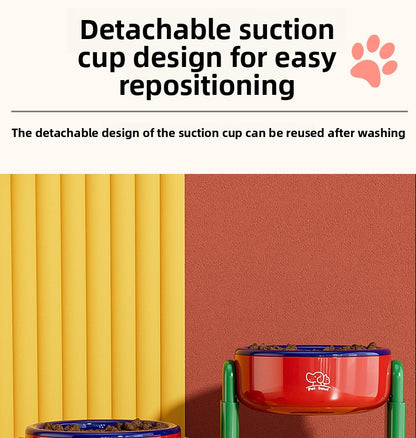 Adjustable Height Dog Food Bowl Elevated Anti Spill Pet Bowl Slanted Stand Feeder for Neck Health Large Medium Small Dogs Cats