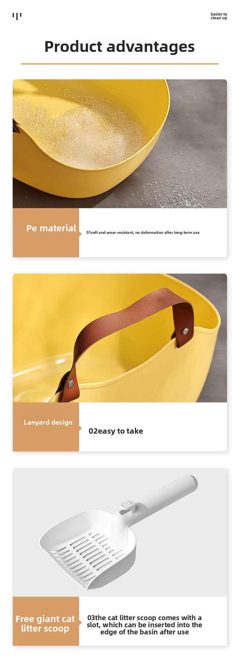 Creative Portable Open Design Large Cat Litter Box Cat Toilet Essential Supplies