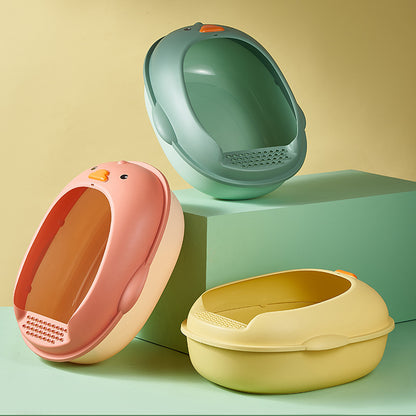 New Cat Supplies Extra Large SemiEnclosed Duckling Themed Cat Toilet