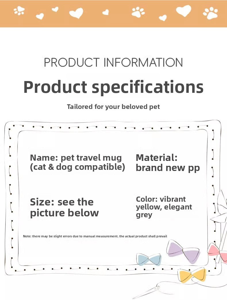 Dog Travel Water Cup Portable Outdoor Drinking Supplies for Pets