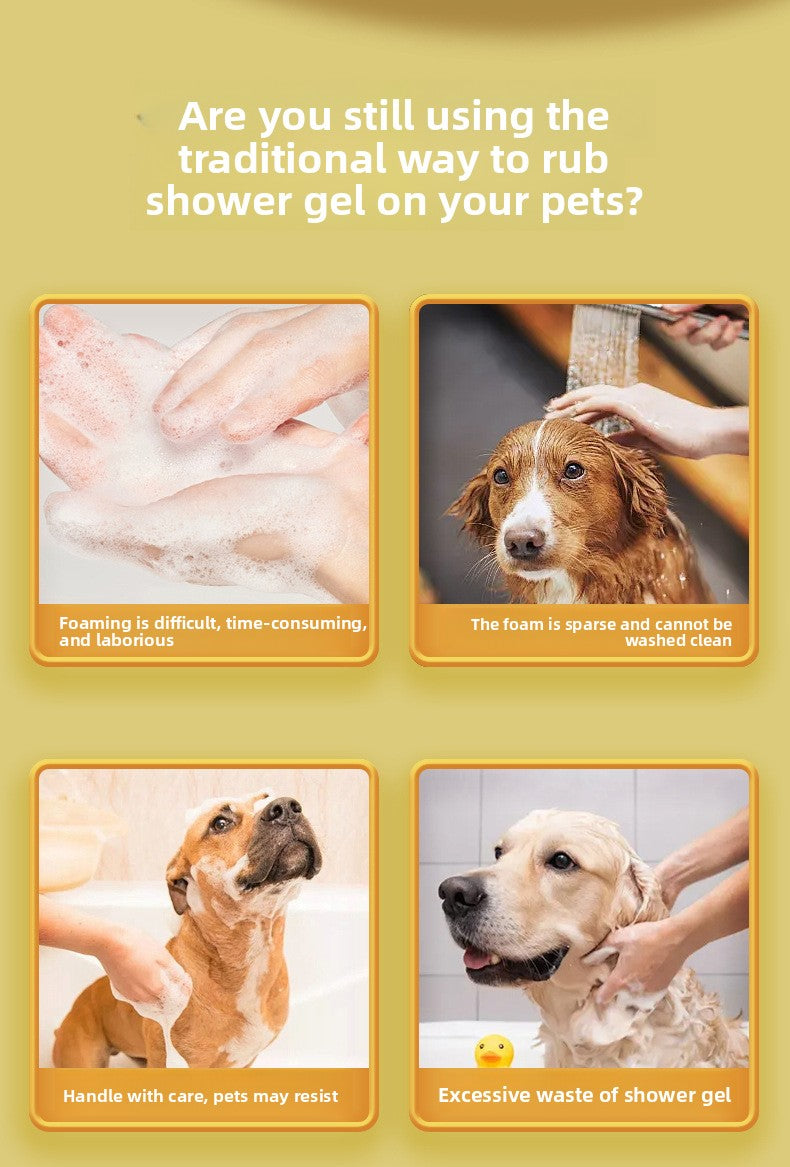 Automatic Pet Bubble Bath Machine One Click Foam Shower Gel Dispenser for Dogs Cats Gentle Cleaning and Fun Bath Time