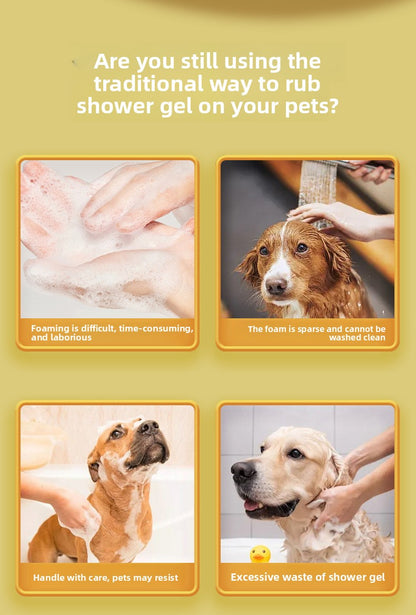 Automatic Pet Bubble Bath Machine One Click Foam Shower Gel Dispenser for Dogs Cats Gentle Cleaning and Fun Bath Time