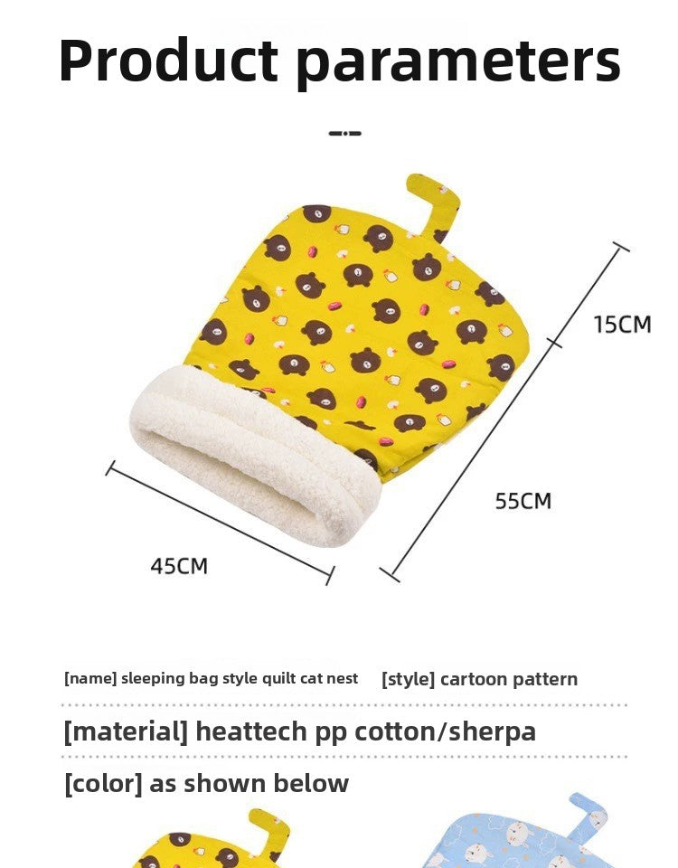 Washable Lamb Wool Pet Bed Semi Enclosed Warm Winter House for Cats and Dogs Detachable Cozy Nest