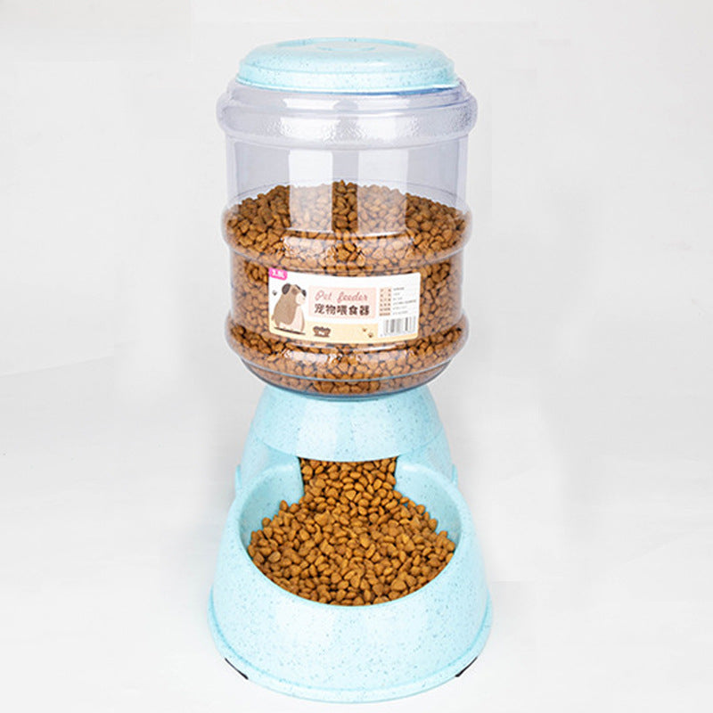 Large Capacity 3.8L Automatic Pet Feeder Dog Waterer Bowl Wheat Straw Eco Friendly Pet Supplies