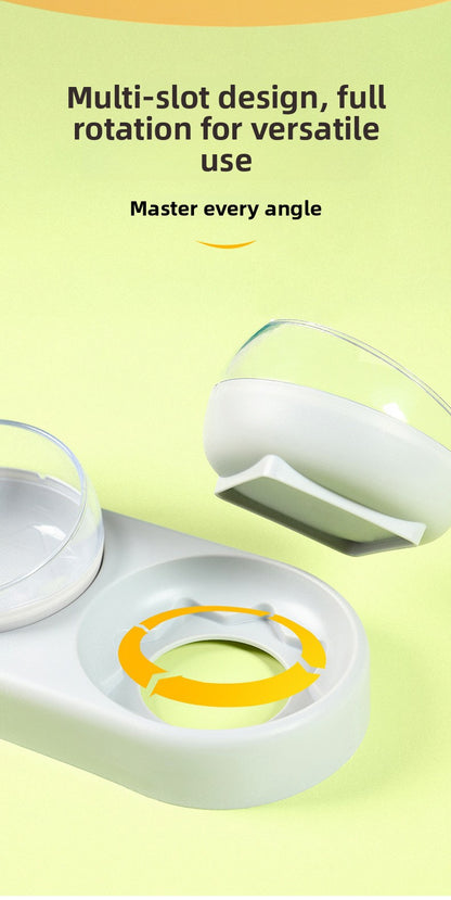 Double Bowl Automatic Cat Feeder and Dog Water Dispenser Adjustable Elevated Pet Bowl Set for Mealtime Comfort and Convenience