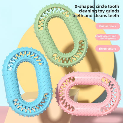TPR Teething Chew Toy for Dogs and Cats Interactive Dental Cleaning O-Ring Soothing Puppy Kitten Pet Supplies
