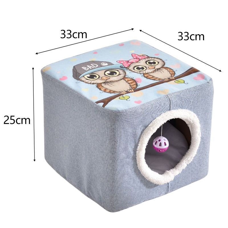 Solid Wood Cat Nest Stool Storage for People and Cats Sharing Cat Supplies Little Kitten House House Four Seasons Warm Cat and Dog Tent