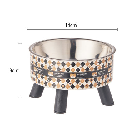 Universal Elevated Pet Food Bowl Cute Design Neck Support Anti Slip Anti Tip Detachable Feeder for Puppies Kittens and Small Pets