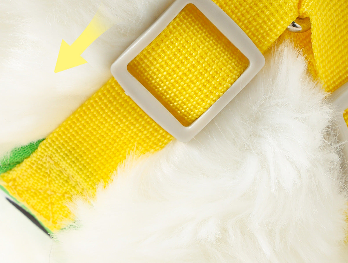 Big Eyes Cute Dog Harness and Leash Set Anti Escape Reflective Adjustable Chest Strap for Small Dogs Outdoor Travel Walking