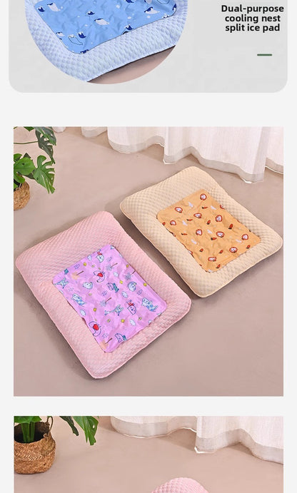 Dog Cat Ice Silk Summer Cooling Sleeping Mat for Pets Comfort