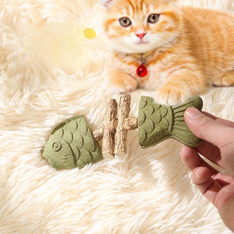 Wooden Fish Bone Teeth Cleaning Stick for Cats