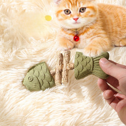 Wooden Fish Bone Teeth Cleaning Stick for Cats
