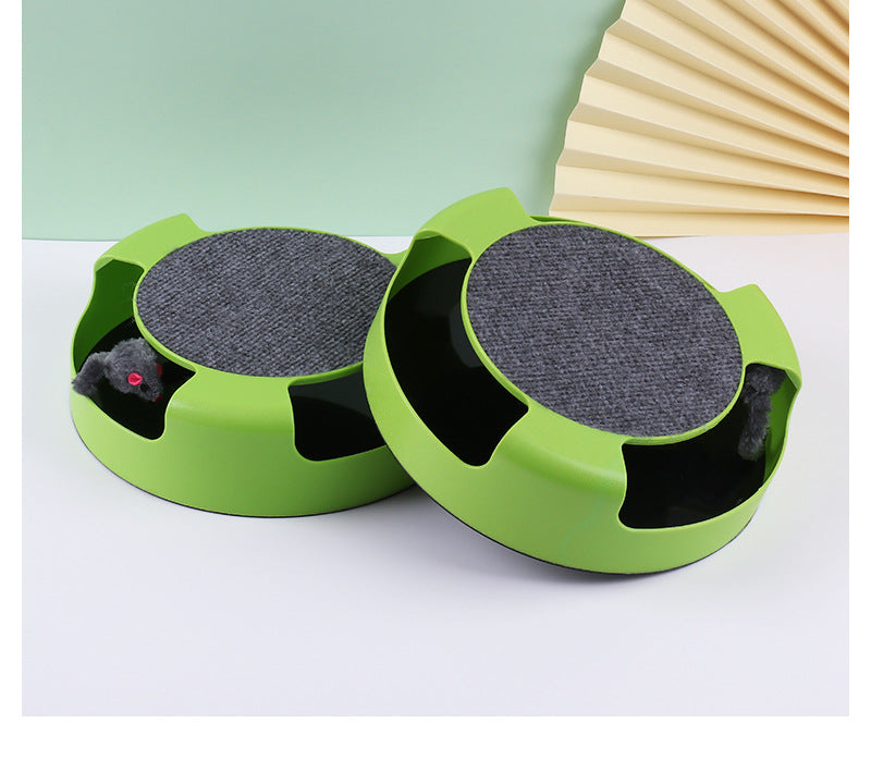 Cat Turntable Puzzle Play Plate Featuring Shadowless Mouse Toy