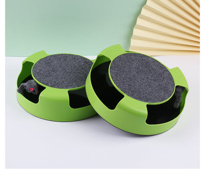Cat Turntable Puzzle Play Plate Featuring Shadowless Mouse Toy