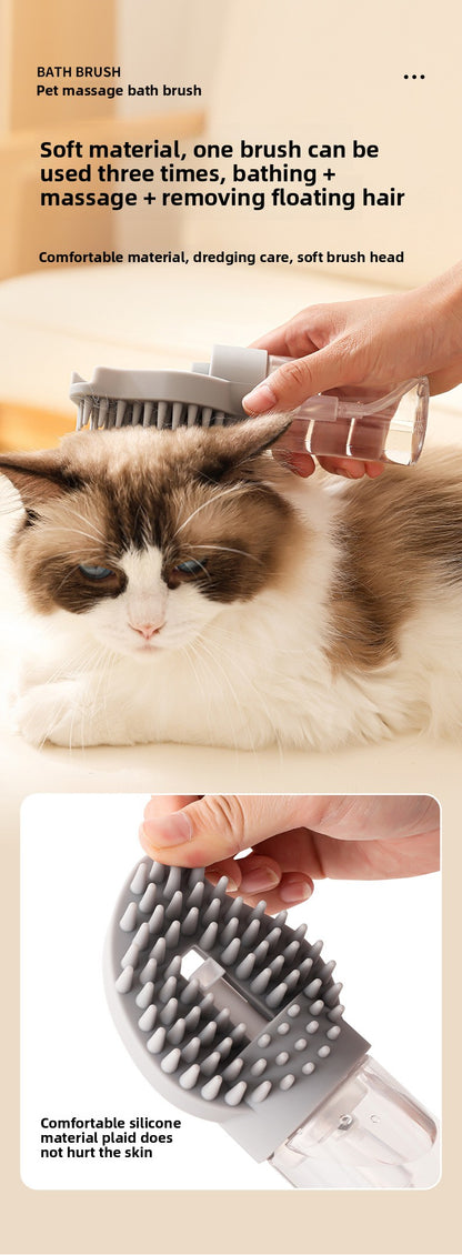 Multifunctional Automatic Foam Silicone Pet Bath Massage Brush for Cats Dogs