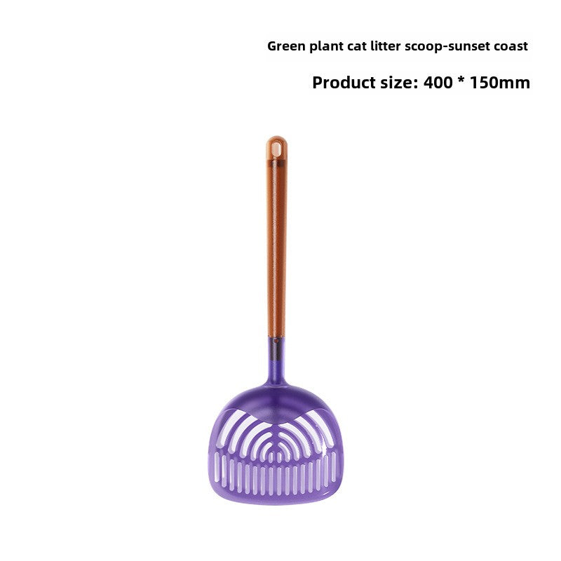 Simple Pet Cat Garbage Shovel with Green Plant Design