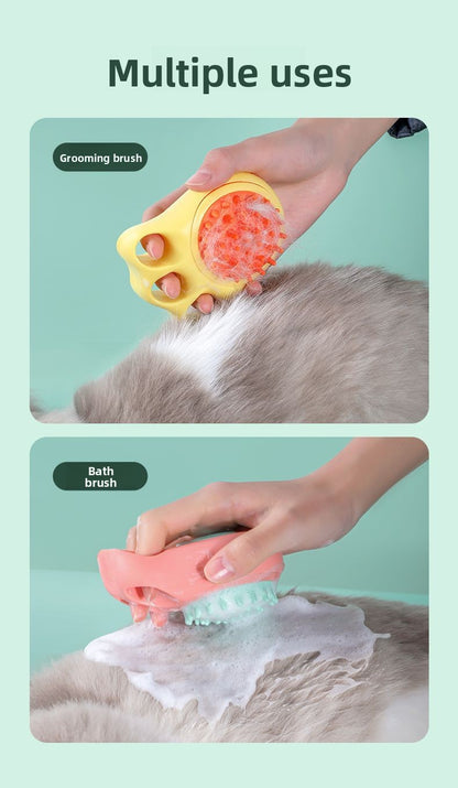 Professional Pet Grooming Brush for Bath Time Extra Large Size Cat Paw Massage Scrubber and Dog Bathing Brush