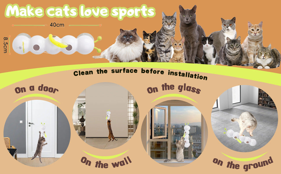 Smart Electric Caterpillar Teasing Light-Sensitive Cat Whack-A-Mole Toy