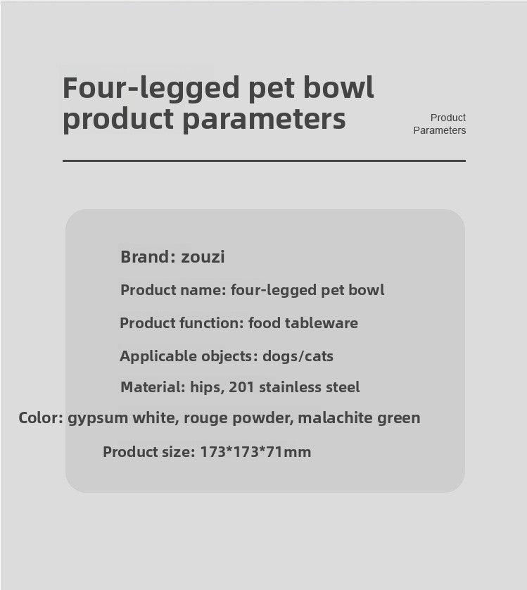 High Feet Stainless Steel Dog Cat Bowl Anti Slip Tip with Neck Protection